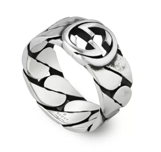 Oiritaly Ring Man Gucci YBC661513001016 Interlocking G Silver